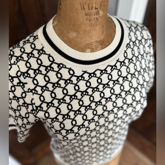 Adrianna Papell Patterned Knit Short-sleeve Top Women’s M - Picture 4 of 5